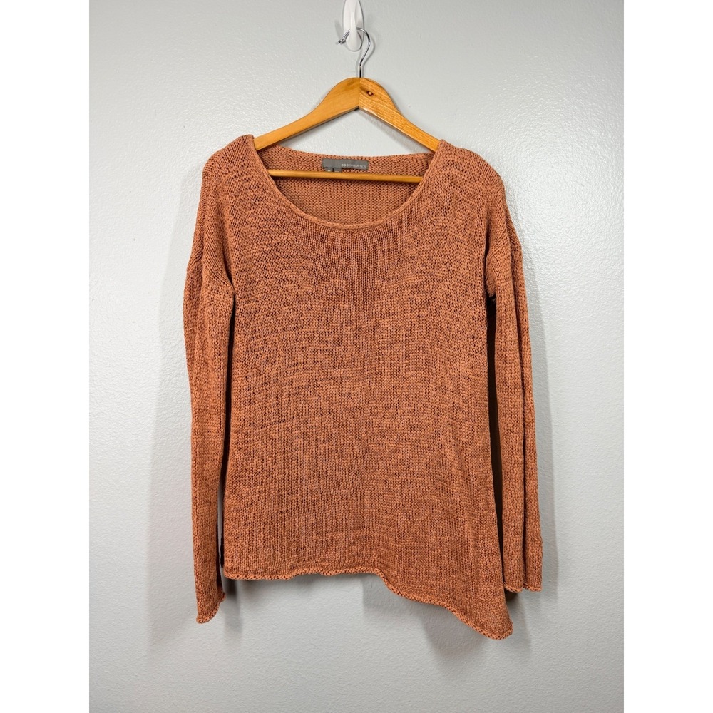 360 SWEATER Women's M‎ Pink iLinen Cotton Blend Open Knit Scoop Neck Boho